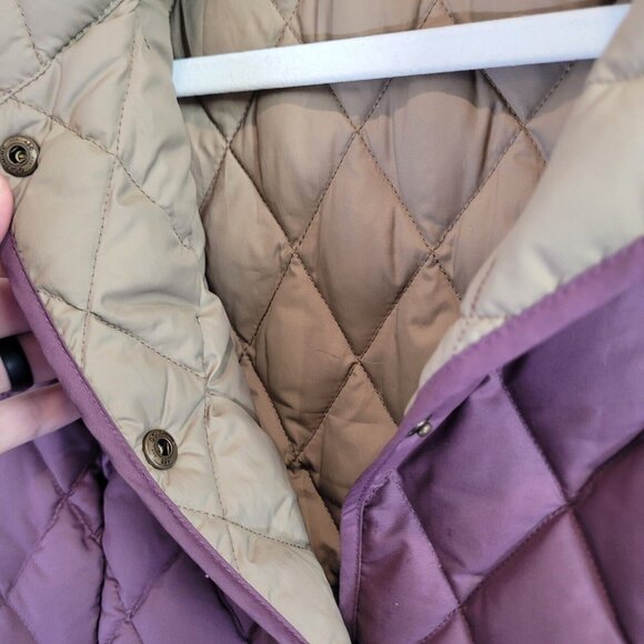 Eddie Bauer Goose Down Vest Womens Medium Purple Puffer Full Zip Quilted Pockets - Picture 8 of 10